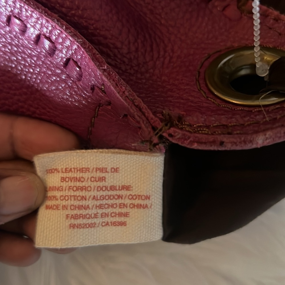 Lucky Brand Women's Dark Pink Slouchy Hobo Boho Bag Size 12" x 14" x 5" - Picture 9 of 12